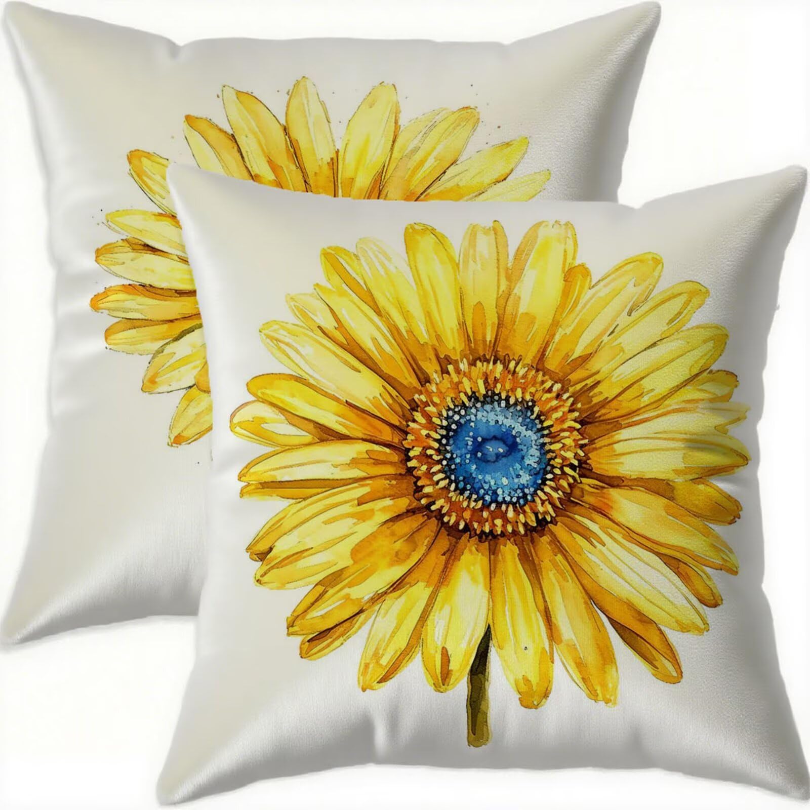 Housse coussin 80x80cm jaune imperméable pour protéger vos grands oreillers