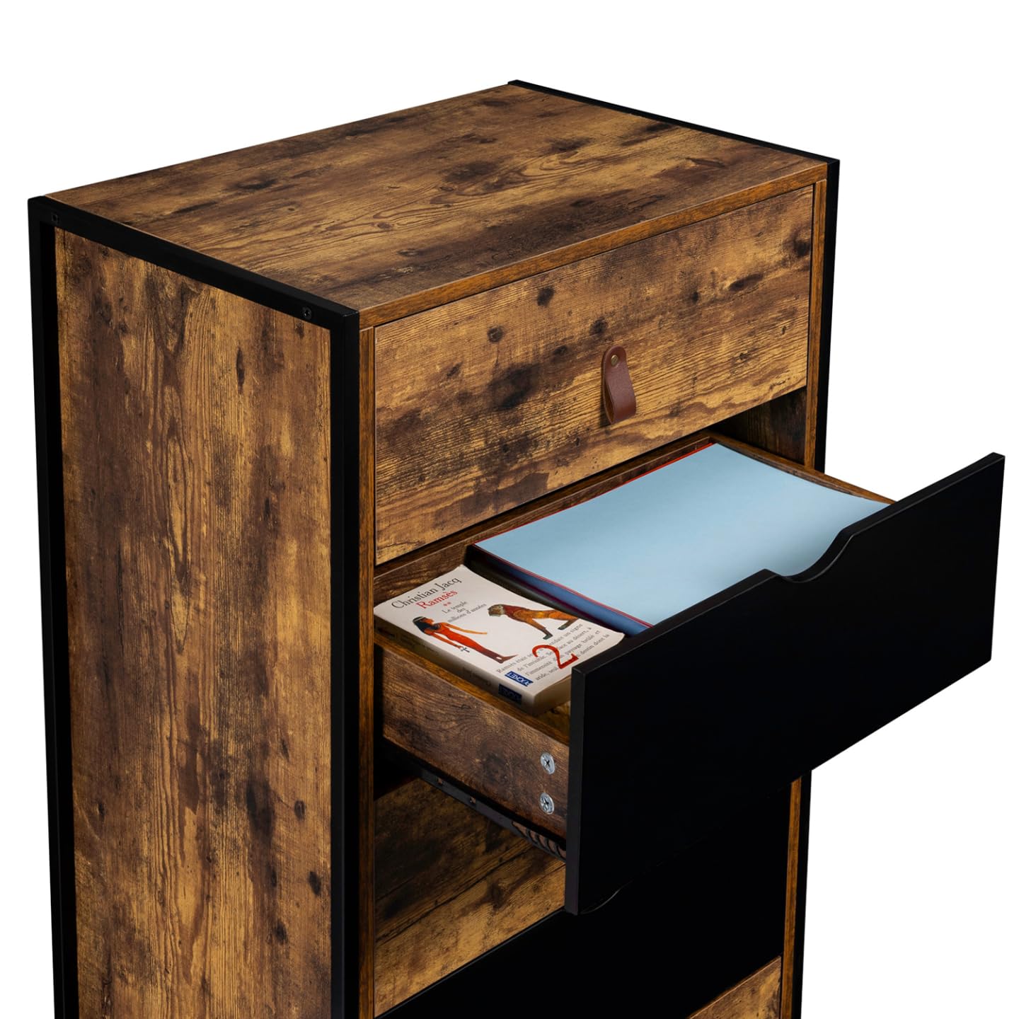 IDMarket - Chiffonnier 5 tiroirs Chicago 60 cm Commode semainier Design Industriel