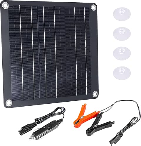 30W 12V Solar Battery Charger, Trickle Charger Maintainer with Built-in