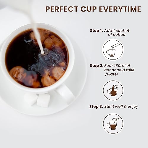 Miniatura 4 de Bevzilla Dark Wish - Café en polvo fuerte tostado oscuro, caja de 48 bolsitas, café instantáneo, café más fuerte, expreso, capuchino, café con