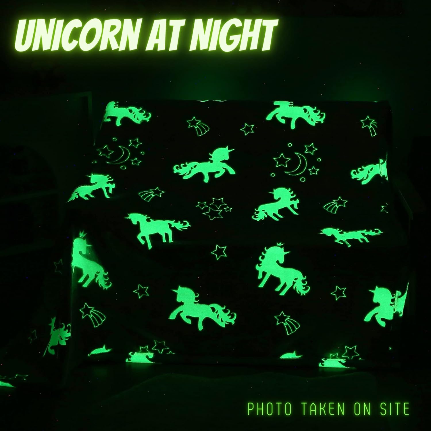 Bood Rainbow Unicorn Glow in The Dark Blanket for Kids, Unicorn Blanket for Girls, Kids Blankets,Christmas Personalized Gifts for Kids, Girls Blankets and Throws, Soft Furry Fuzzy Plush Throw Blanket