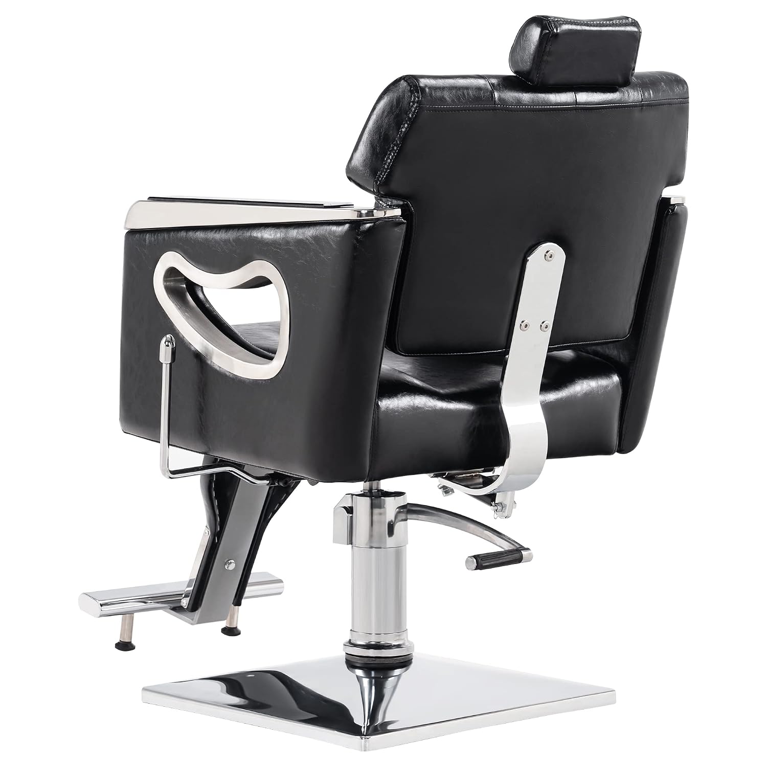 BarberPub Barber Chair Reclining Salon Chair for Hair Stylist, Antique Hair Spa Salon Styling Beauty Equipment 8132 (Black)