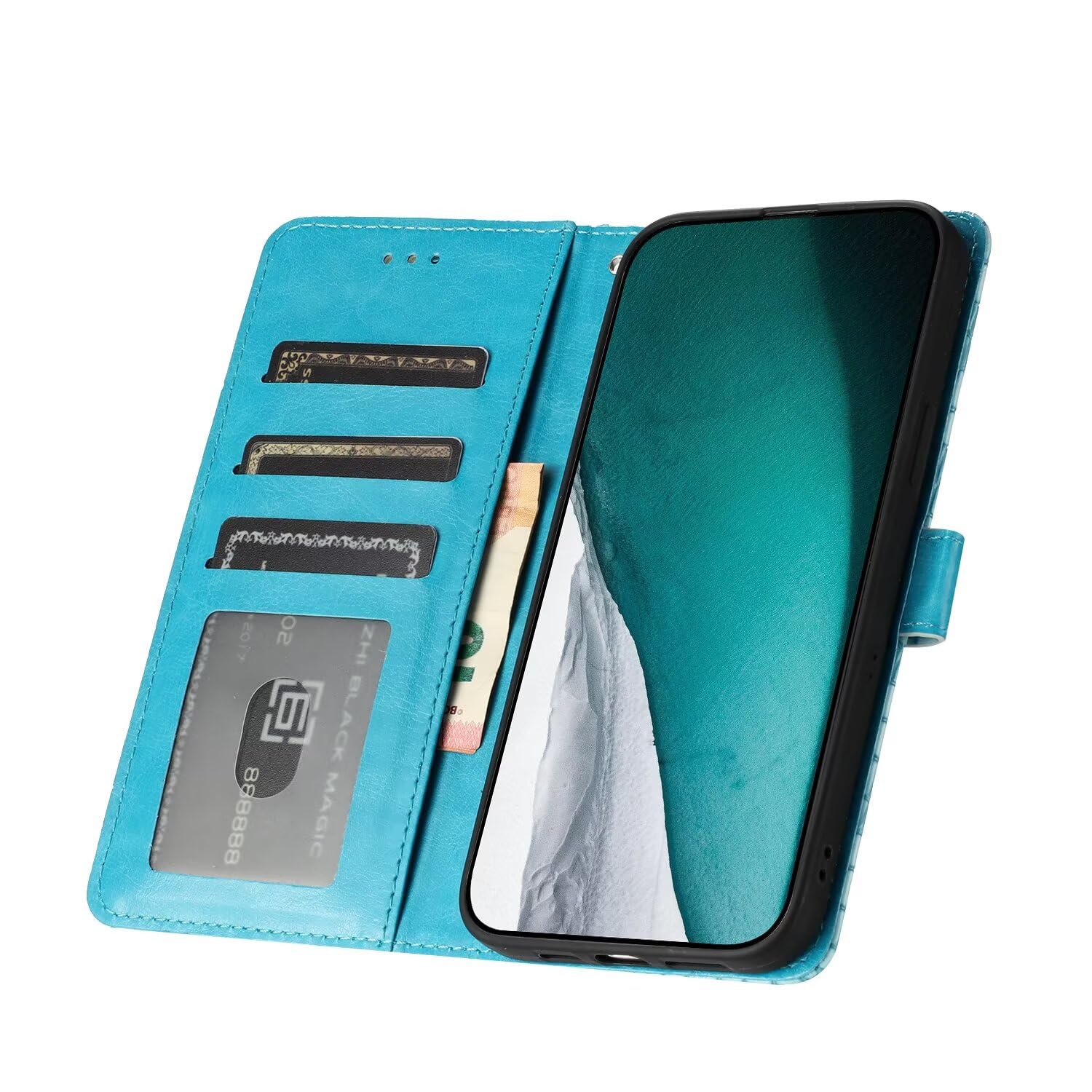 Custodia a Portafoglio in Pelle con RFID per Motorola Edge 50 Neo