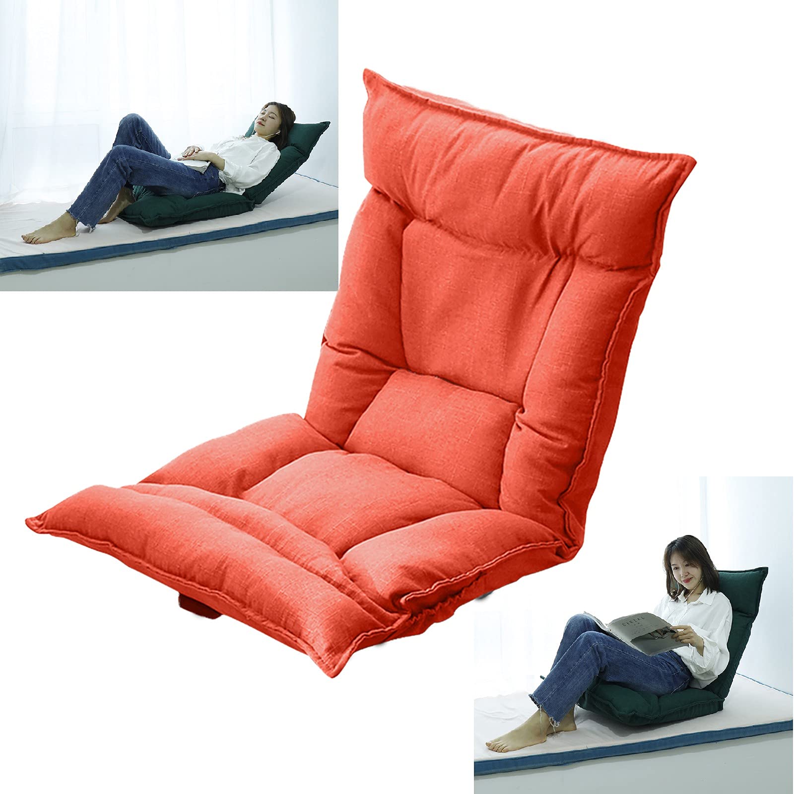 Chaise de jeu pliable orange idéale pour la méditation et vos séances de gaming