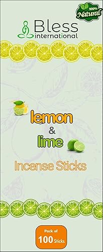 Bless International Limón y lima 100% - Varillas de incienso naturales hechas a mano sumergidas a mano orgánicas-libres de productos químicos para
