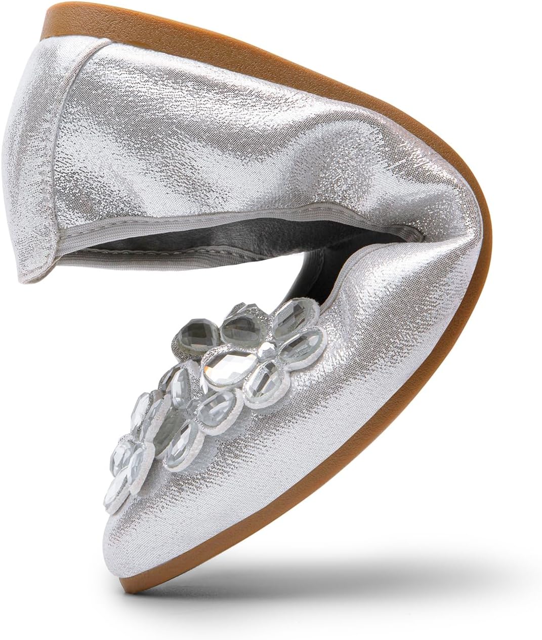 DREAM PAIRS Ballet Flats Shoes for Women, Women's Pointed Toe Rhinestone Sparkly Foldable Flats, Comfortable Shoes for Women Dressy Wedding Party Work Drive