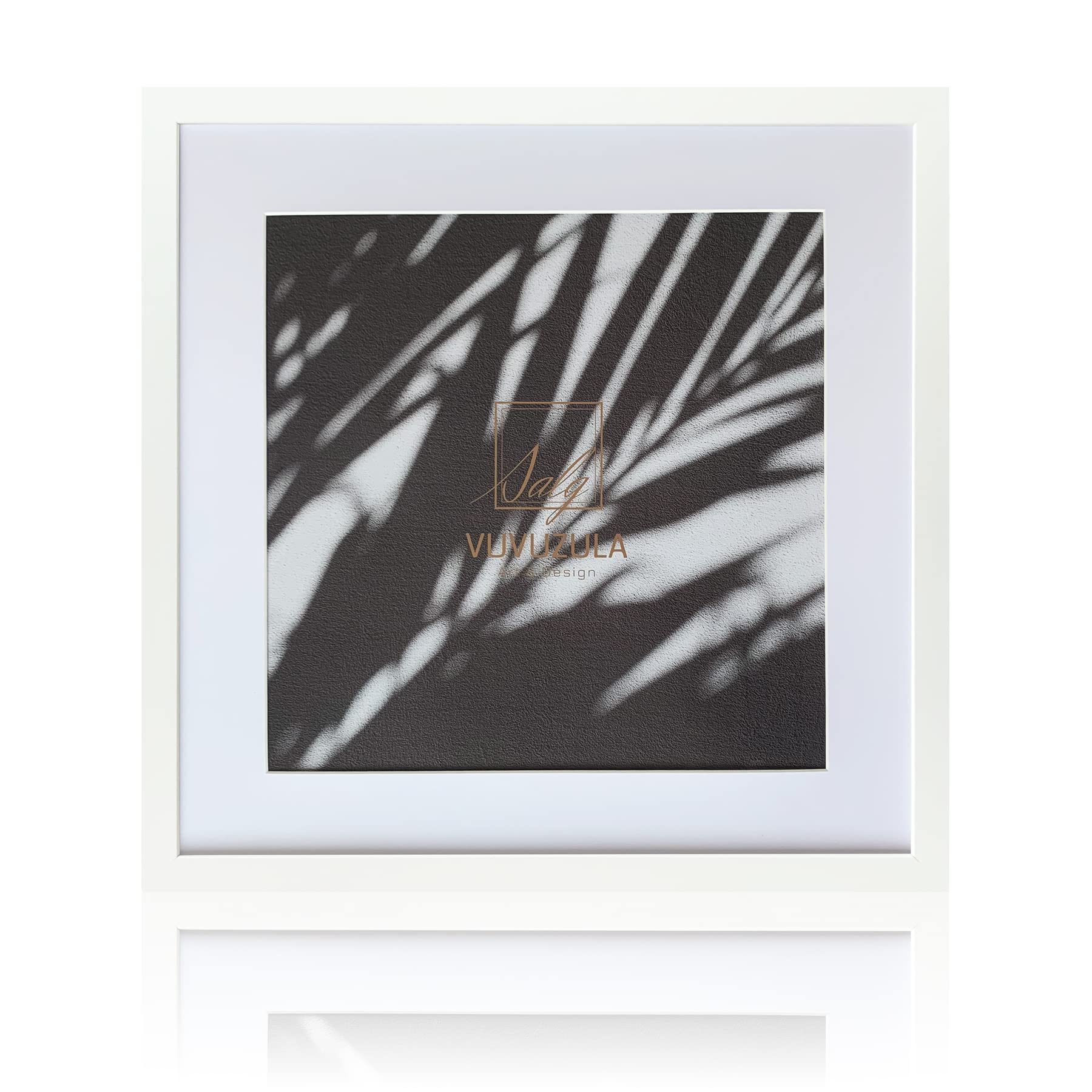 Vuvuzula White Square Picture Frames 16X16 Inch Photo Frame With Mount For 12X12 Inch Photo