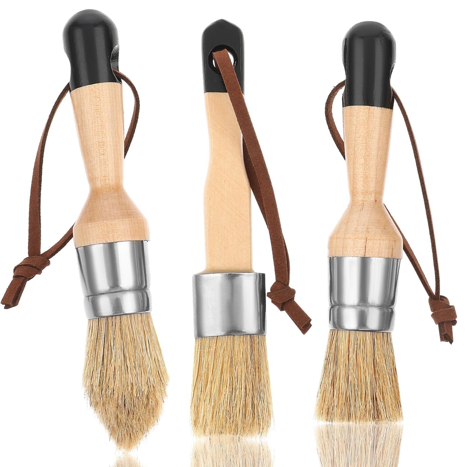 Pinceaux à crayons et pastels plats et ronds pour art populaire sur bois