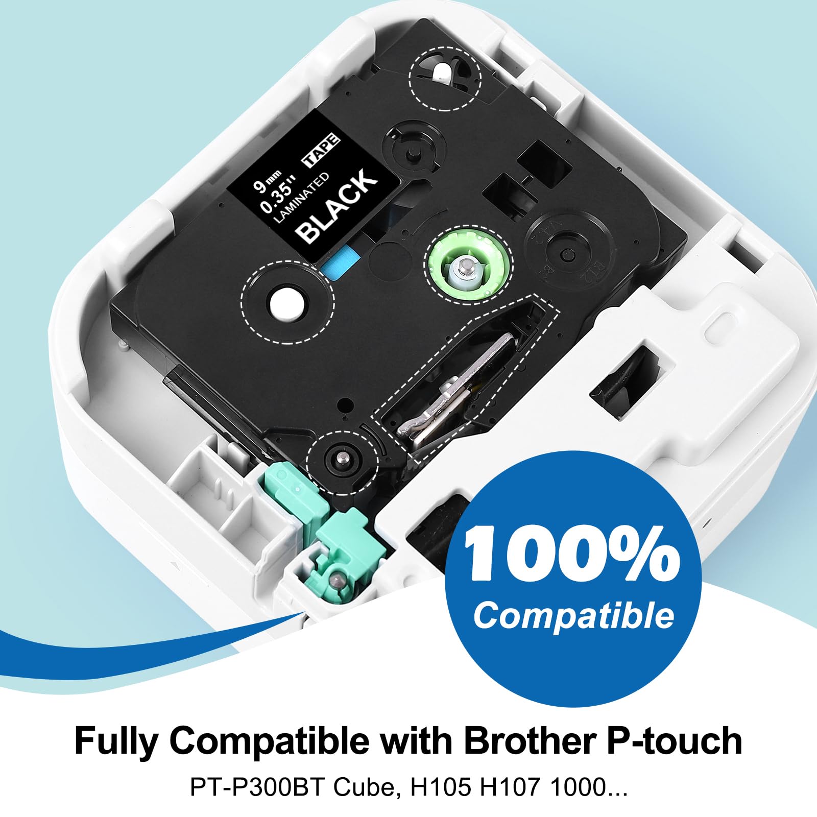 Nastri Compatibili Brother TZe-231 - 6 Pezzi, 12mm Nero Su Bianco | Per P-Touch PT-H100, PT-D210, Etc. - Foto 5