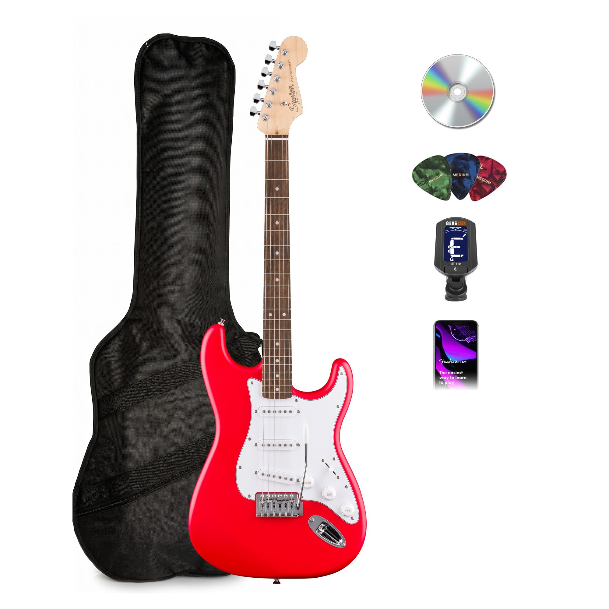 Amazon.com: Fender Squier Stratocaster - Torino Red Bundle with