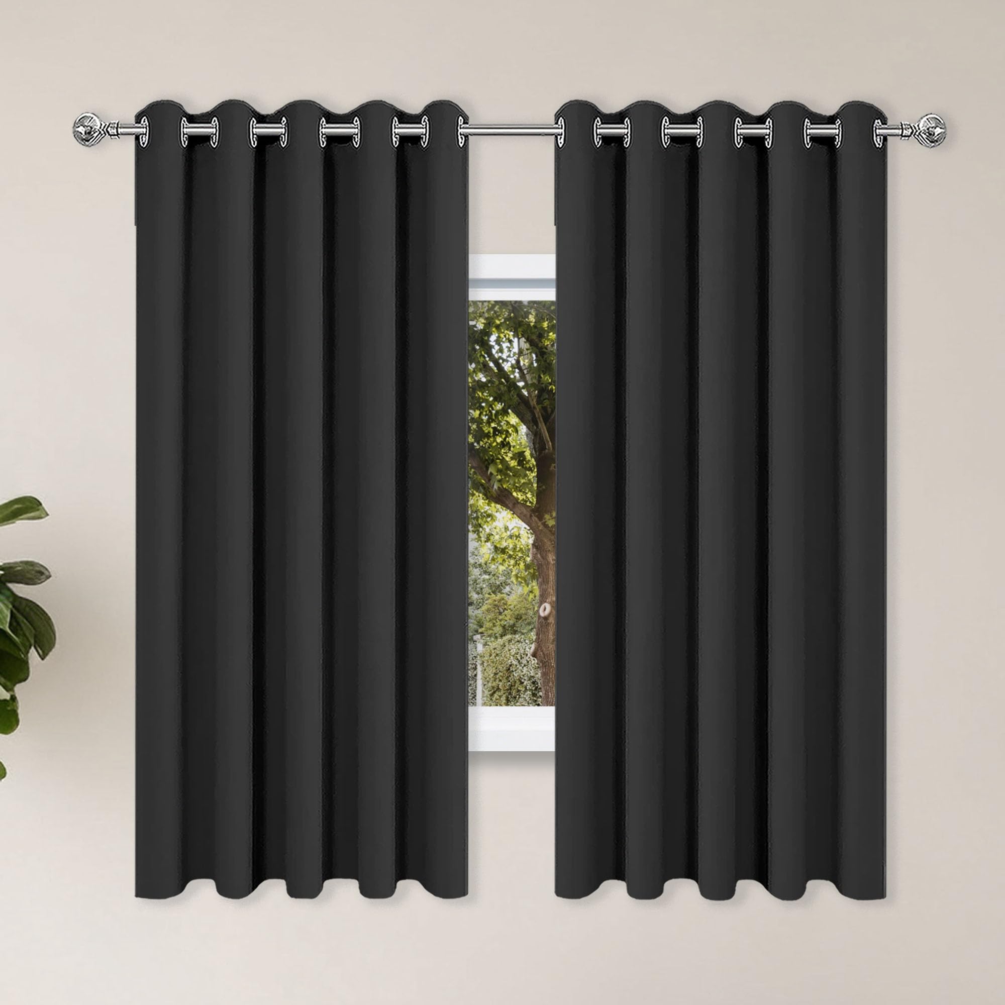 Protection la vie privée avec le rideau salon moderne isolant anti froid noir 290x175