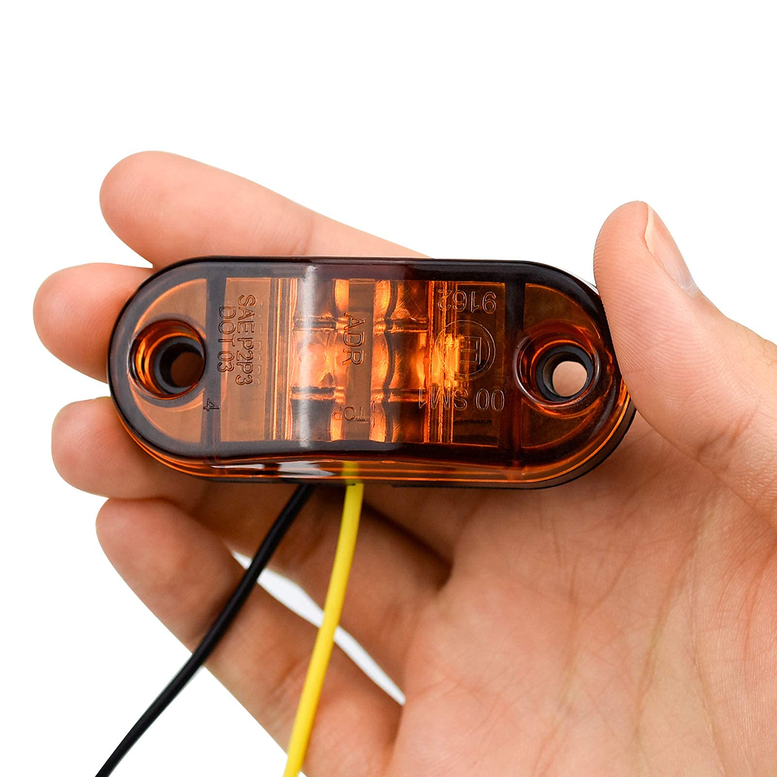 4 Pezzi LED Luci Laterali 12 V/24 V Universali per Rimorchi, Furgoni, Roulotte, Camion, Autocarri, Autobus e Auto