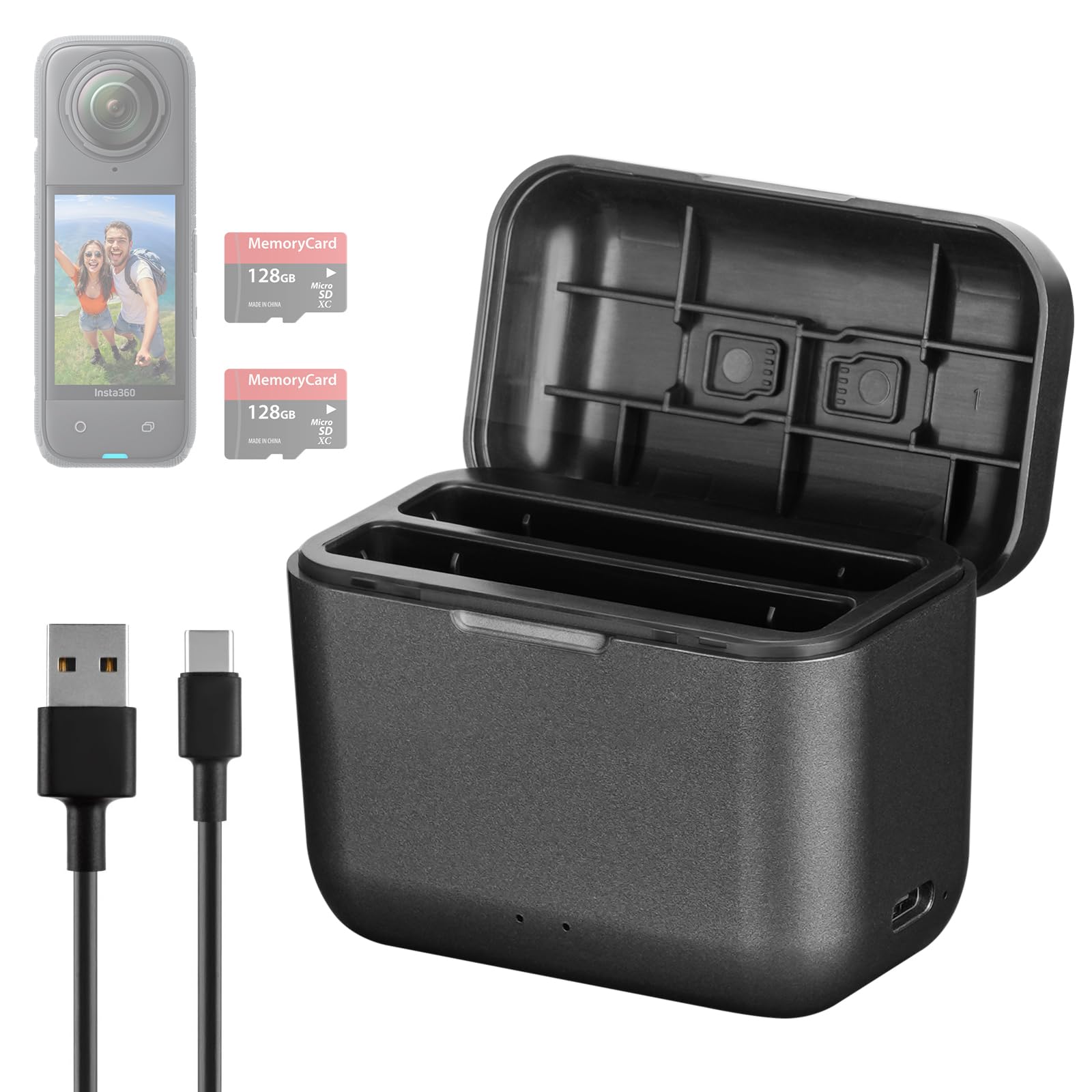 Caricabatteria Per Insta360 X4 - Hub Di Ricarica Rapida 30W Con Display OLED | SYMIK Accessorio Compatibile - Foto 13