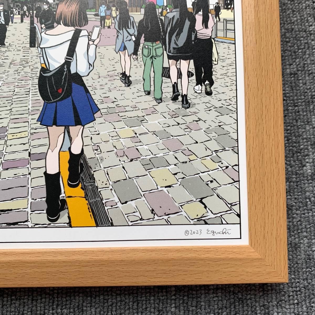 江口寿史 複製画 「日比谷仲通り」 直筆サイン入り Step サイン入り
