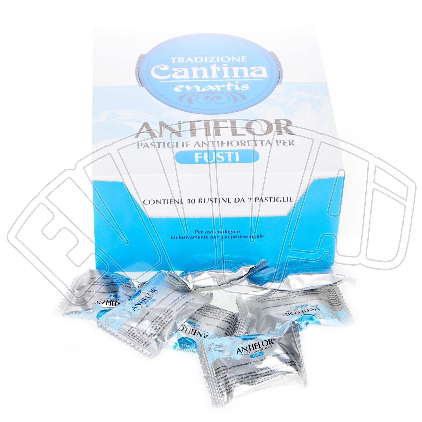 ANTIFLOR FUSTI 40 CONFEZIONI DA 2 PASTIGLIE - ANTIFIORETTA IGIENE ENOLOGIA VINO