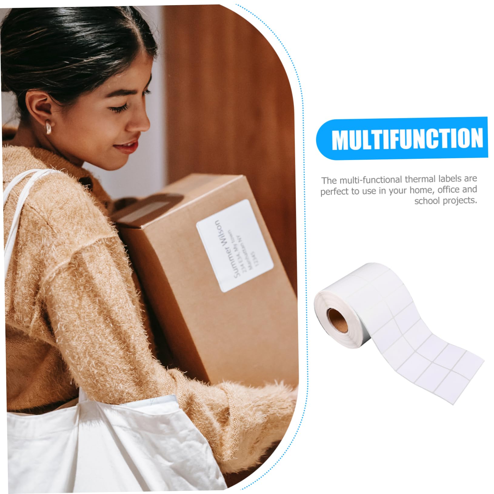 Rouleau D'étiquettes Autocollantes Blanches, 3000 Feuilles, pour Imprimer
