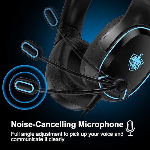 Miniatura 5 de Auriculares para juegos de PC, auriculares con cable para PS5, PS4, Nintendo Switch, auriculares Xbox One con sonido estéreo, auriculares plegables