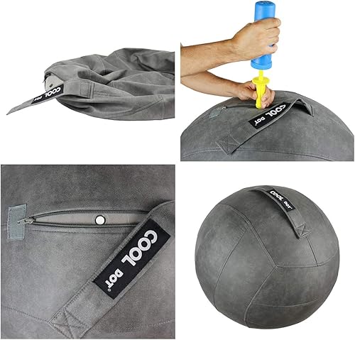 Miniatura 3 de Silla de asiento de bola de pilates, pelota de yoga, oficina en casa, incluye pelota de ejercicio interior e inflador