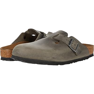 Birkenstock Boston Soft Footbed Oiled Leather (Unisex) Clog Shoes Iron Oiled Leather