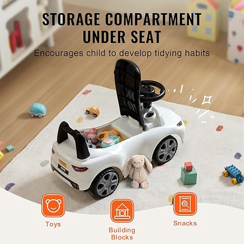 Miniatura 5 de VEVOR Auto de empuje para niños pequeños, a partir de 19 meses, corredor de paseo, juguete para niños pequeños sentado a pie, auto de paseo para
