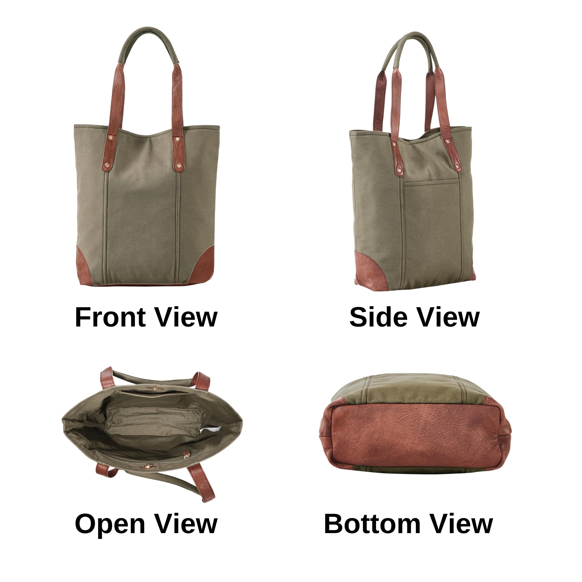 Mona B Canvas Tote Handbag for Women with Pouch perfect for Travel, College and office Use - Brown 3