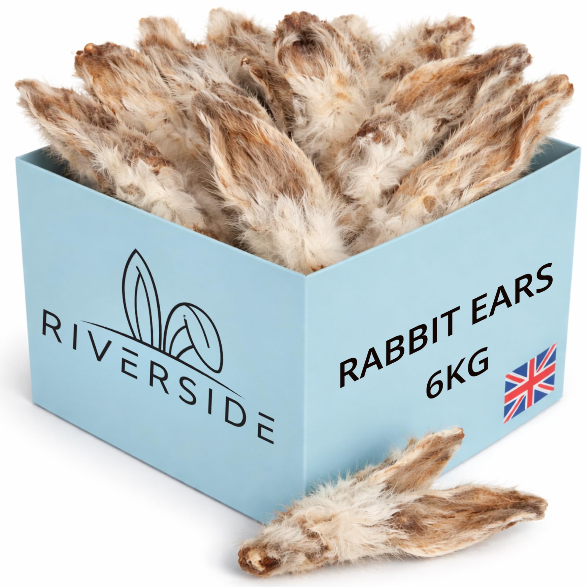 Rabbit Ears with Fur for Dogs - (6KG MEGA BOX, 420-510 Ears), Premium Hypoallergenic, 100% Natural Raw Dog Treats, For All Large, Small, Adults & Puppies - UK COMPANY โ image 1