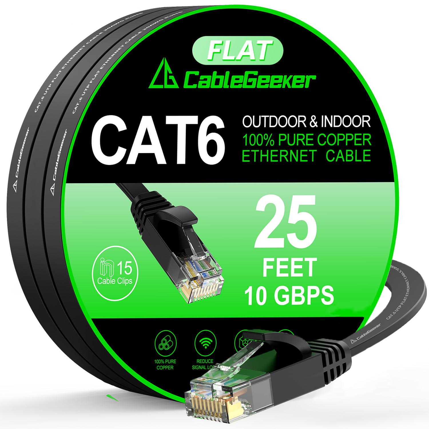 Cat6 Ethernet Cable 20ft, 5-Pack Multicolor - Flat High-Speed Network Cables For Gaming, Streaming, Router, Modem, PC, PS5, Xbox - Durable & Space-Saving Design - View #10