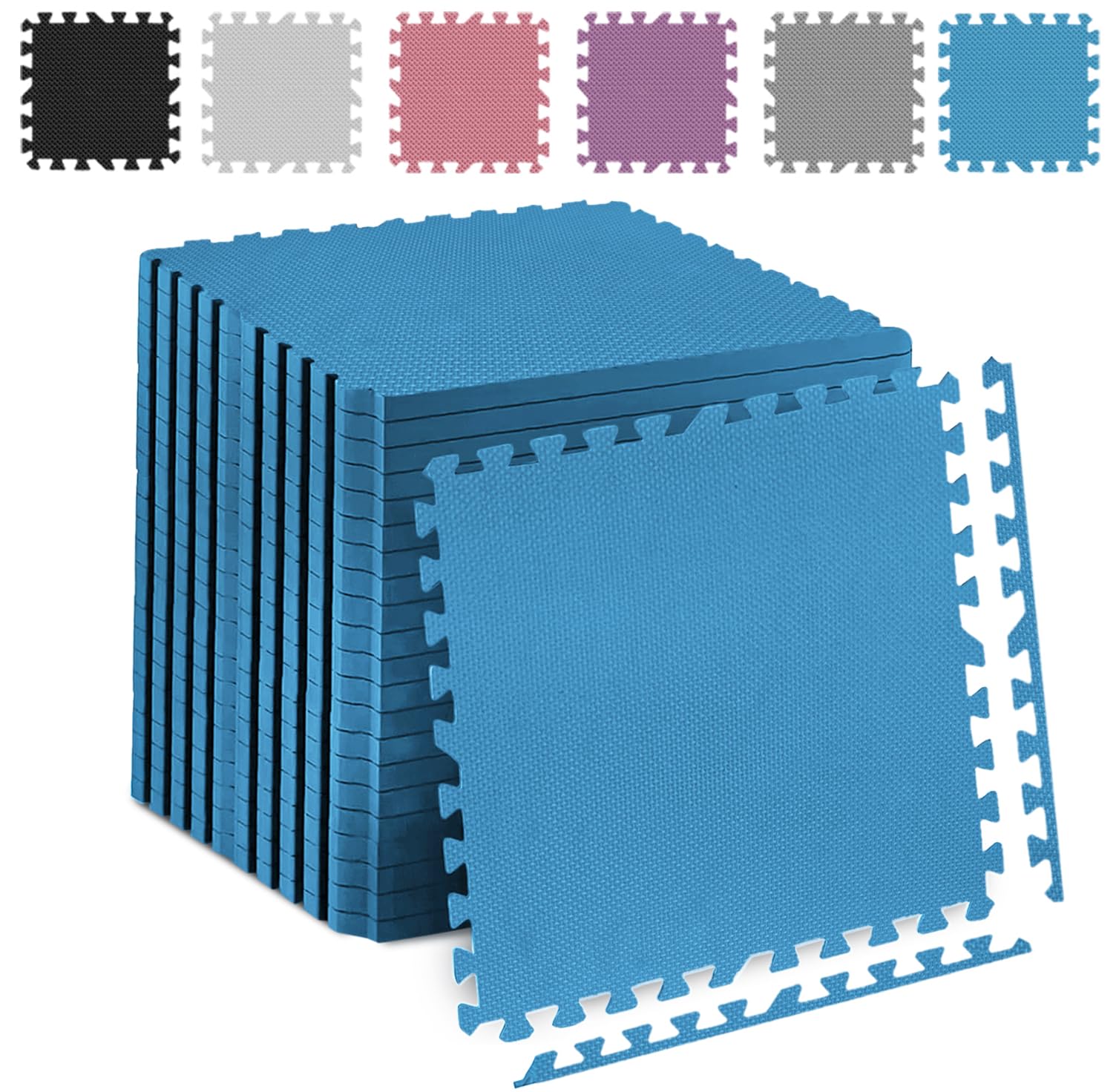 EVA Yoga Tiles Mat Gym Thick Flooring Interlocking Floor Mats Soft Foam 60x60cm | UK