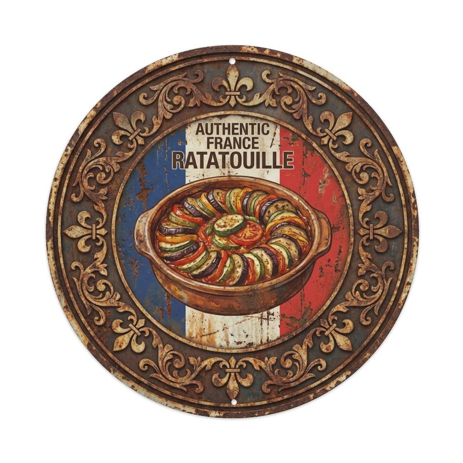 France Travel Ratatouille French Vegetable Dish Cuisine Metal Tin Sign