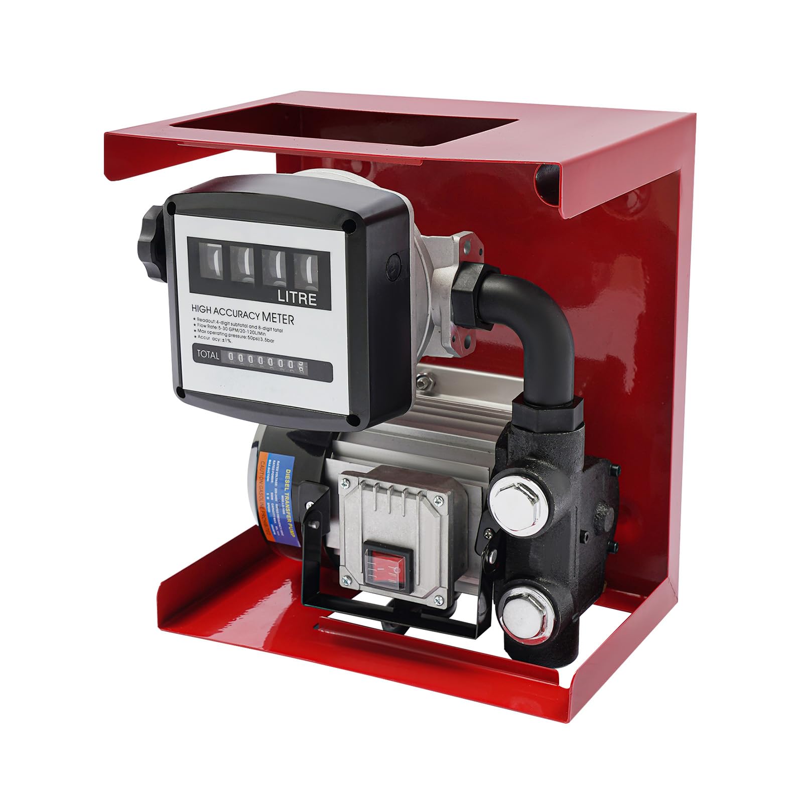 Dieselpumpe 230V Selbstansaugend Kraftstoffpumpe, 550W Selbstansaugend Dieselpumpe, 60L/min Professionelle Ölpumpe mit Manuelle Ölpistole, Zählwerk, 4+2M Schlauch - EU Stock
