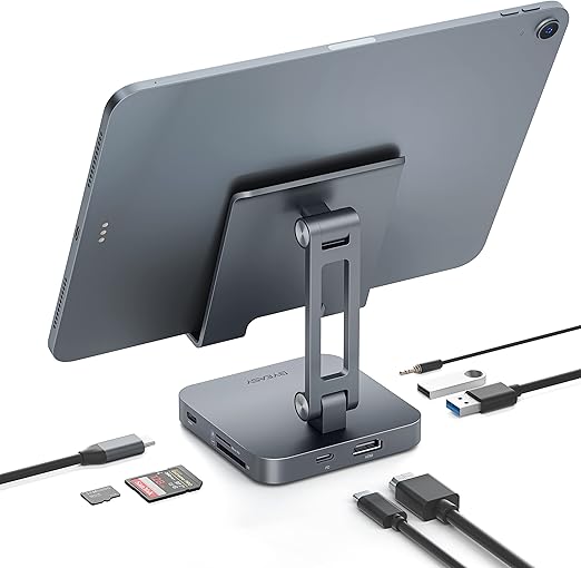 BYEASY iPad Pro USB C Hub with Stand, 7 in 1 USBC Docking