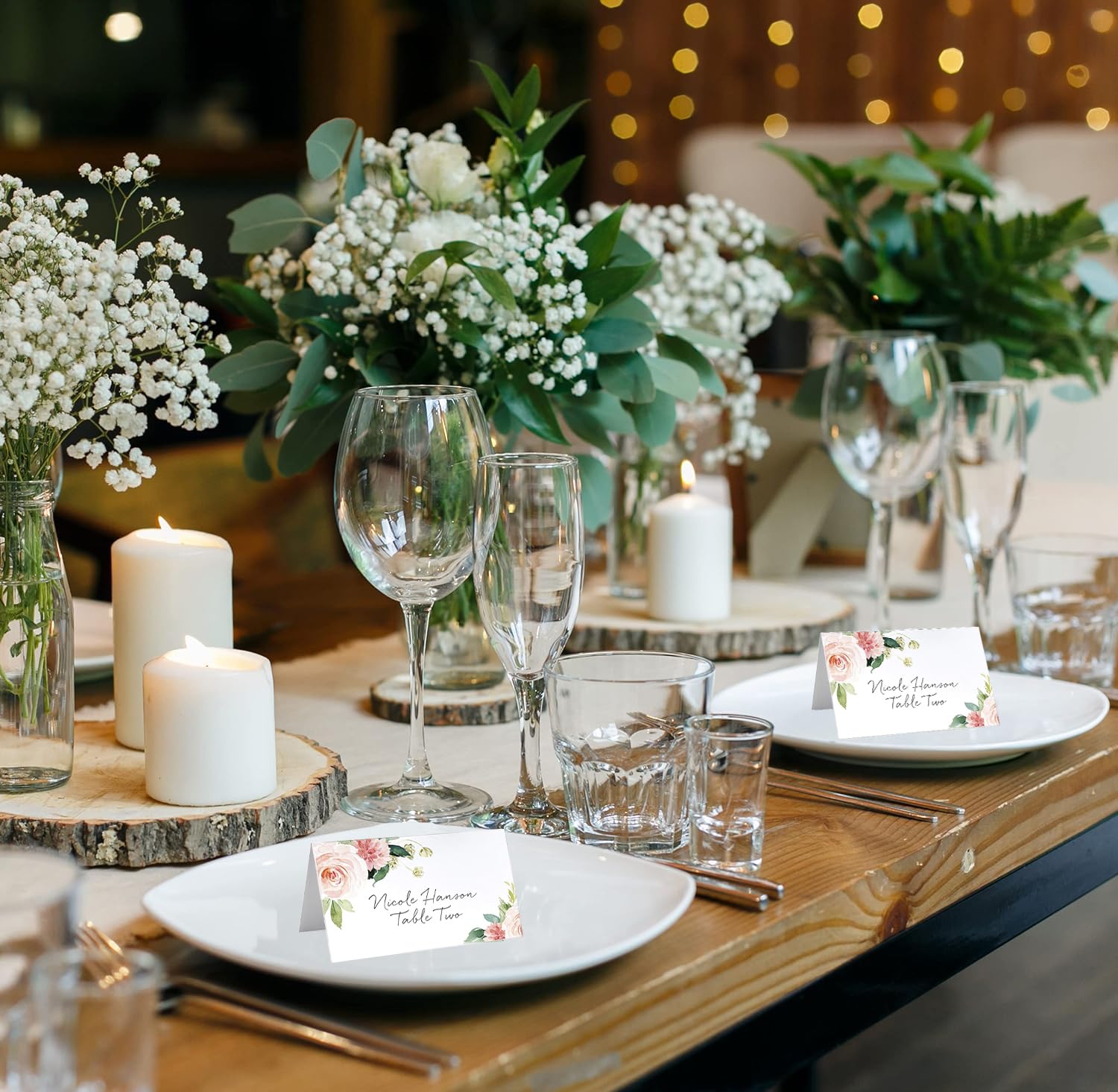 100 Pcs Marque Place Mariage BetterJonny Fleurs Bohème - Cartes Placement Table Pour Réceptions Et Fêtes