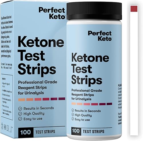 Tiras reactivas de prueba Perfect Keto para cetosis y dieta cetogenica, 100 tiras.