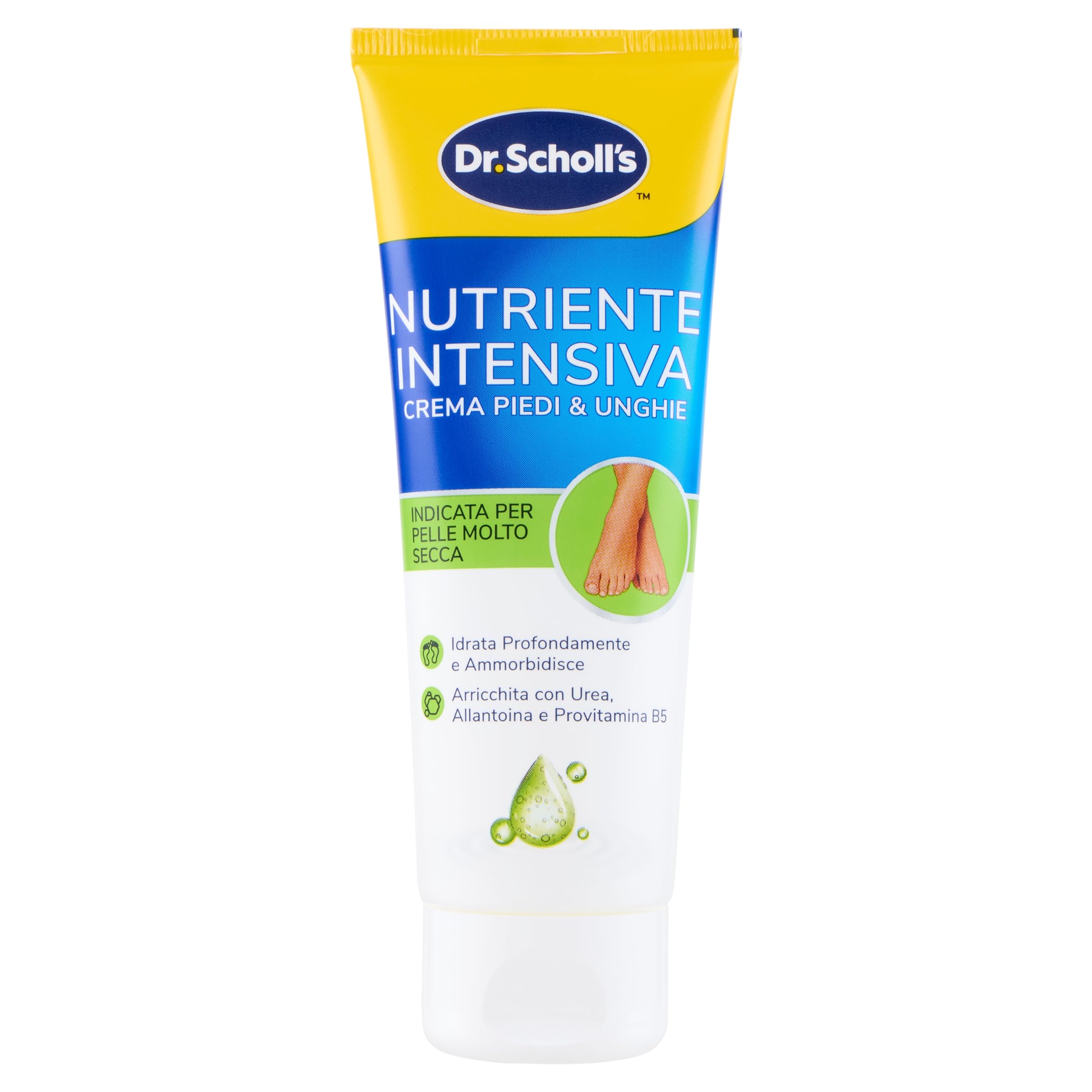 Scholl Crema Nutriente Intensiva, Crema Piedi Arricchita con Urea, Vitamina E e Complesso Provitaminico B5 per Levigare la Pelle Ruvida e Dura, Idratazione Profonda per Piedi più Morbidi e Lisci, 75ml