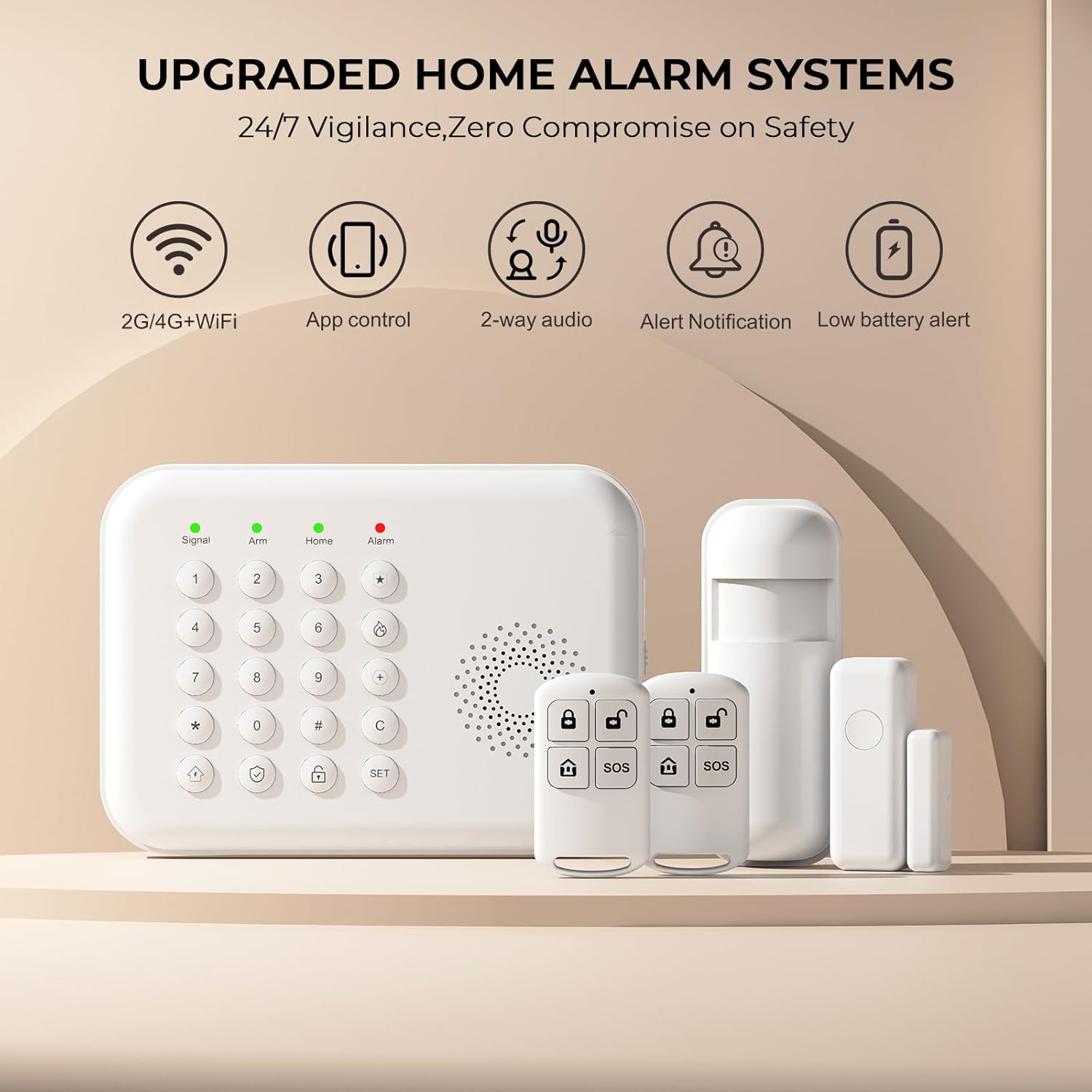 PGST Home Alarm System main panel and sensors