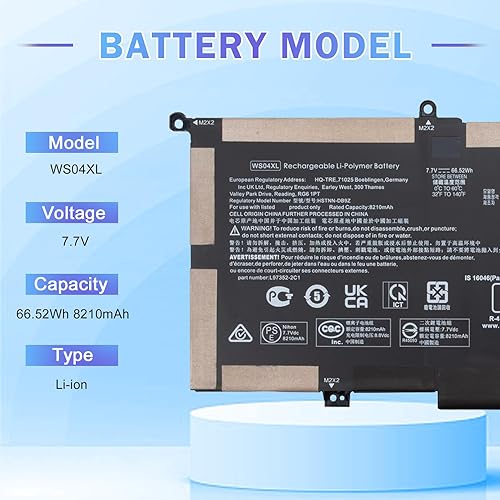 Miniatura 2 de WS04XL WSO4XL - Batería para portátil HP Spectre X360 14T-EA000 14-EA0007NA 14-EA0023DX 14-EA0378NG 14-EA0002NI 14-EA0520NA 14-EA0002NI 14-EA0520NA