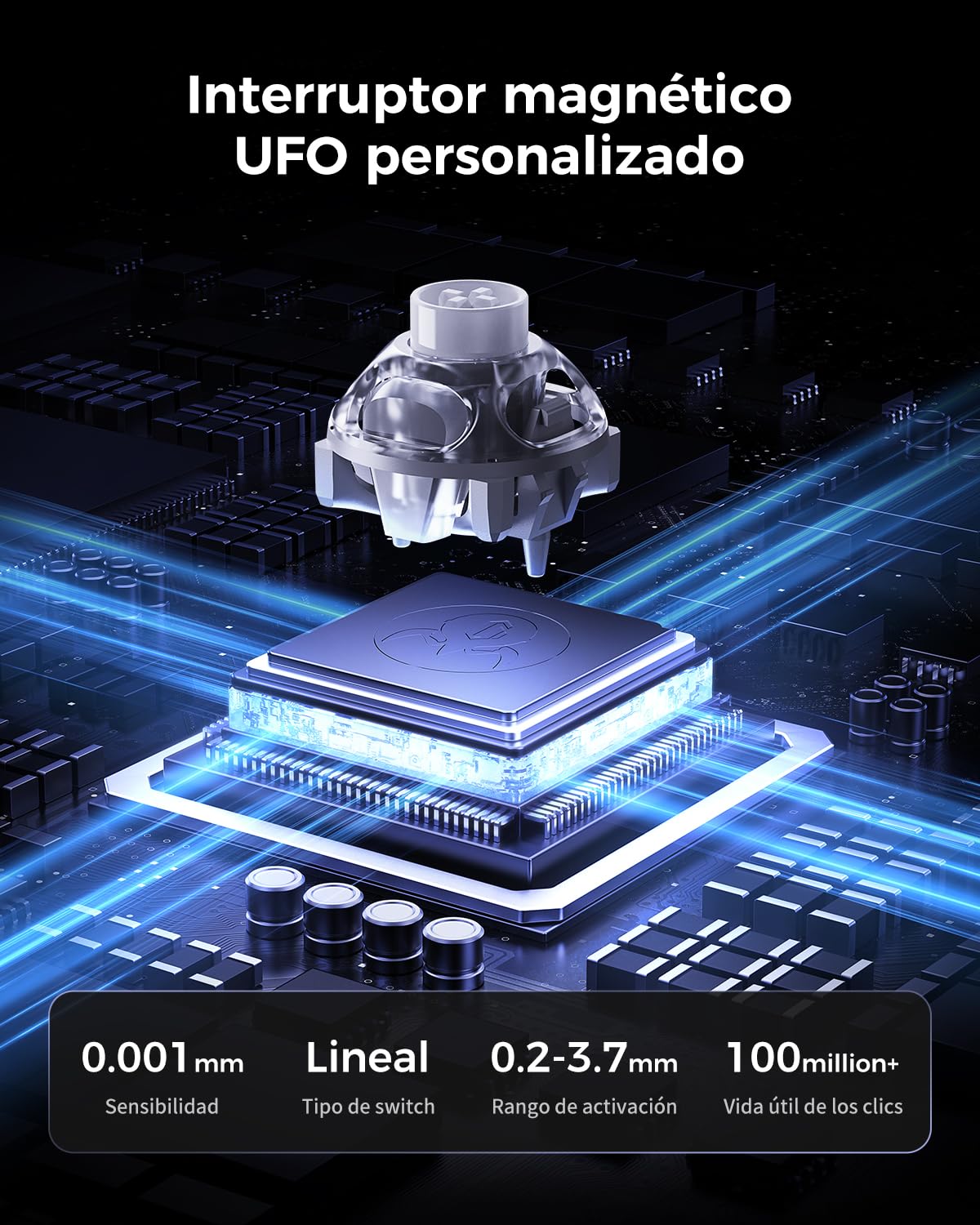 GravaStar Mercury V60 Pro 60% Teclado Gaming de Efecto Hall, Teclado Rapid Trigger con 8000 Hz, interruptores magnéticos, Snap Tap, Aluminio CNC, RGB, para FPS,CS2,PC/Mac (Silver Frost, QZERTY)