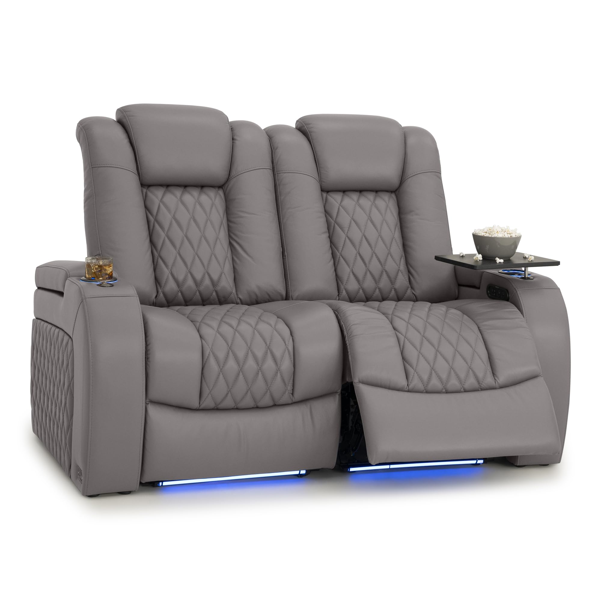 Seatcraft Diamante Home Theater Seating Gray Row of 2 Loveseat