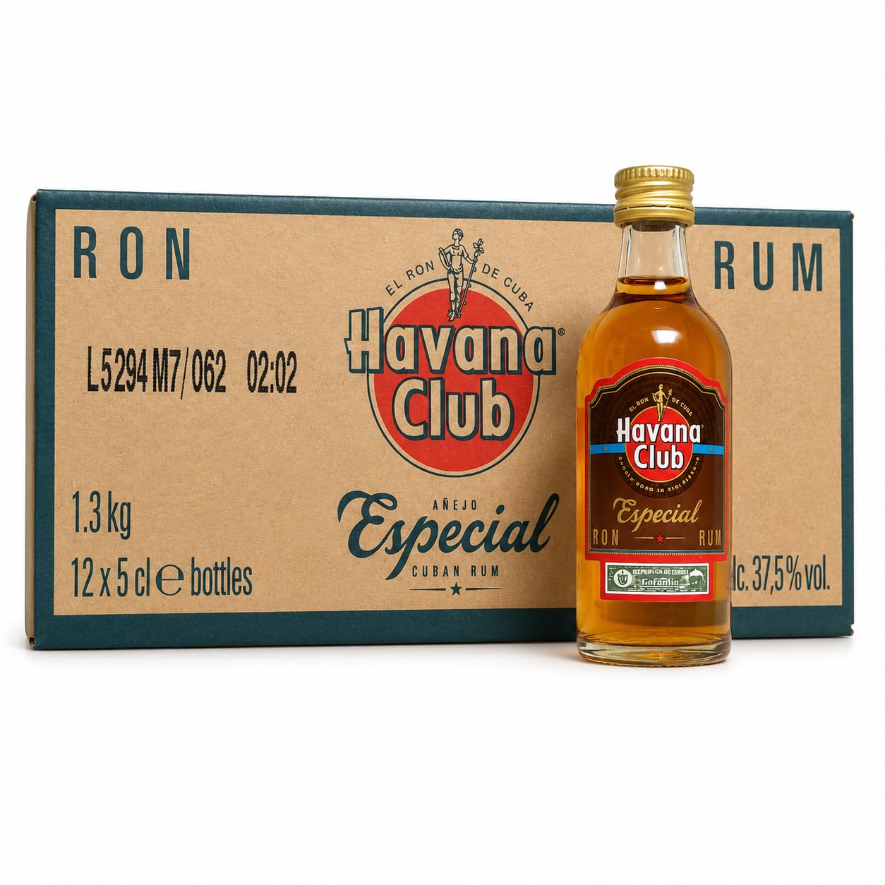 Havana Club Especial Ron Añejo Cubano, Miniatura 5cl, Pack de 12 Unidades, 37,5% Vol.