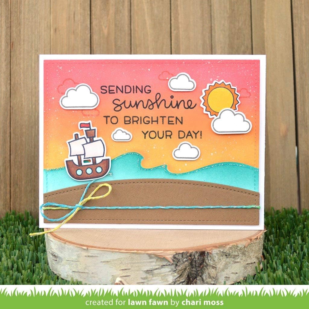 Lawn Fawn All The Clouds 4"x6" Clear Stamps and Coordinating Dies, 2 Item Bundle (LF2331, LF2332)