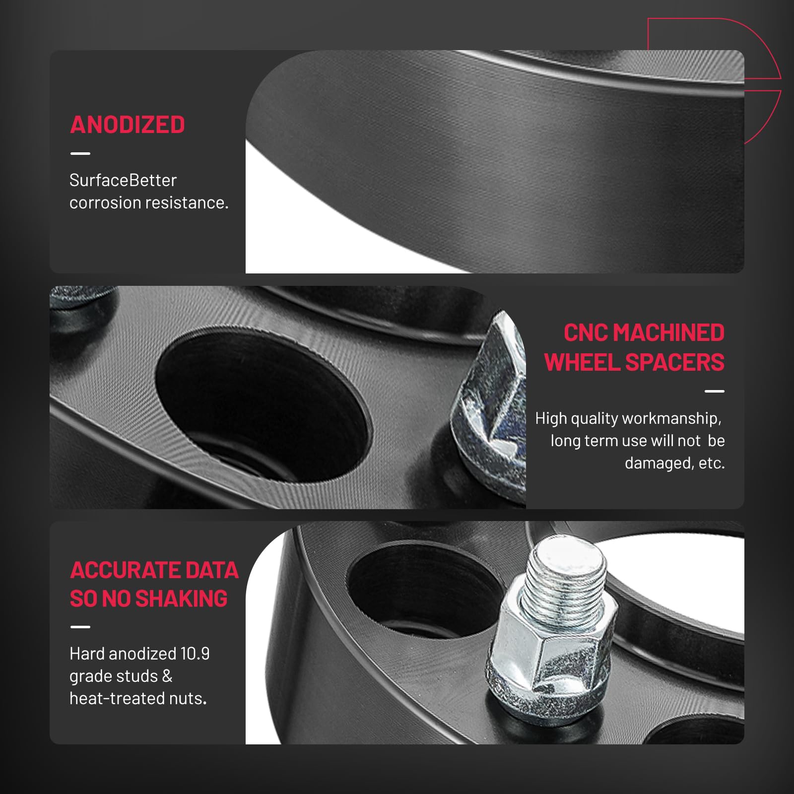 BDFHYK 5 x 120 mm Spurverbreiterung, 1 Zoll, 5 x 4,7 Zoll, Nabenabstandshalter, kompatibel mit 10-22 Camaro,14-20 Impala, 20-23 Corvette C8, 08-19 CTS, 11-17 Regal, geschmiedet 5 Lug M14x1,5 & 66,9 mm