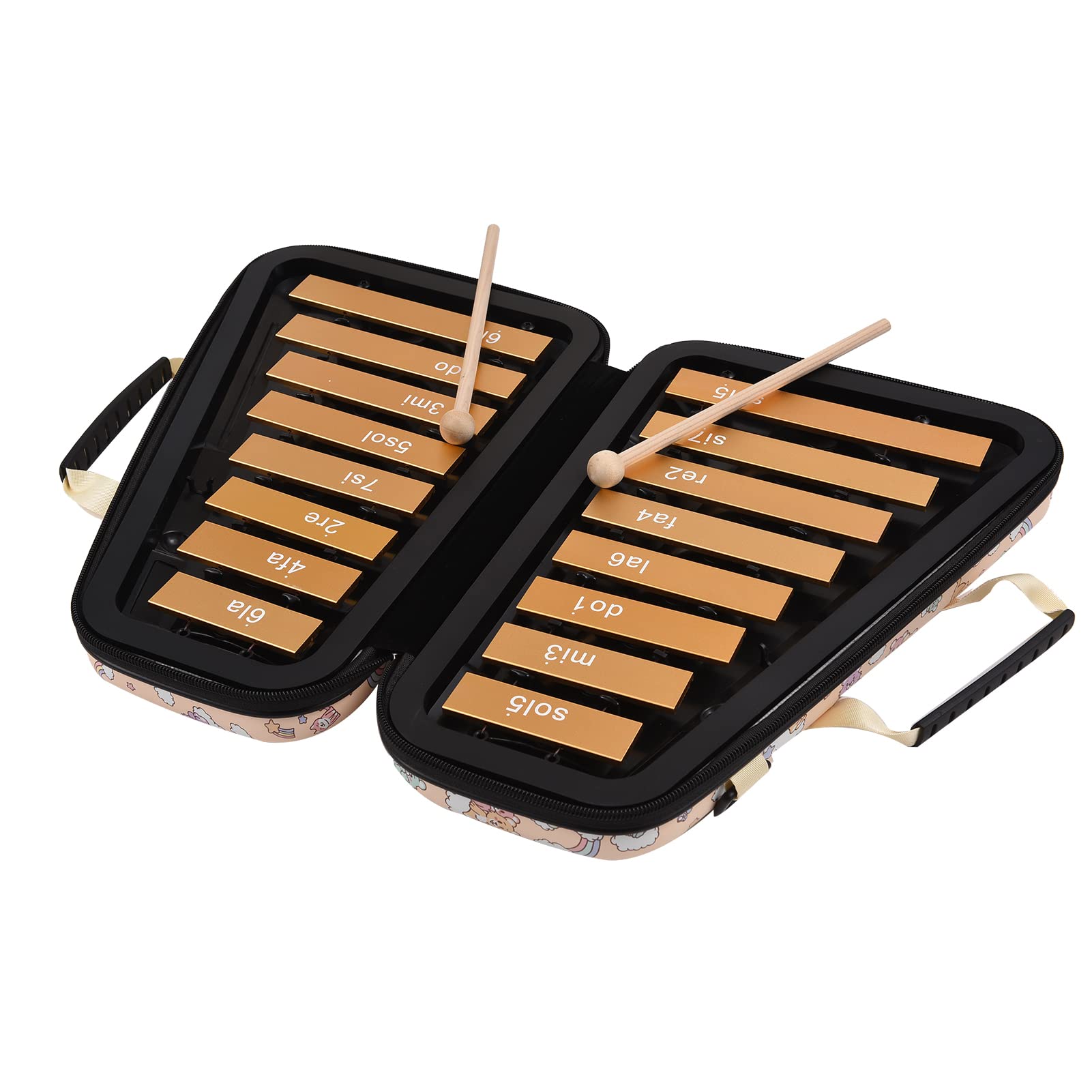 Hanzete 16 tasti Glockenspiel Piastra in alluminio xilofono 16 note strumento a percussione musicale educativo precoce con custodia martelletti per bambini sviluppo musicale dei sensi
