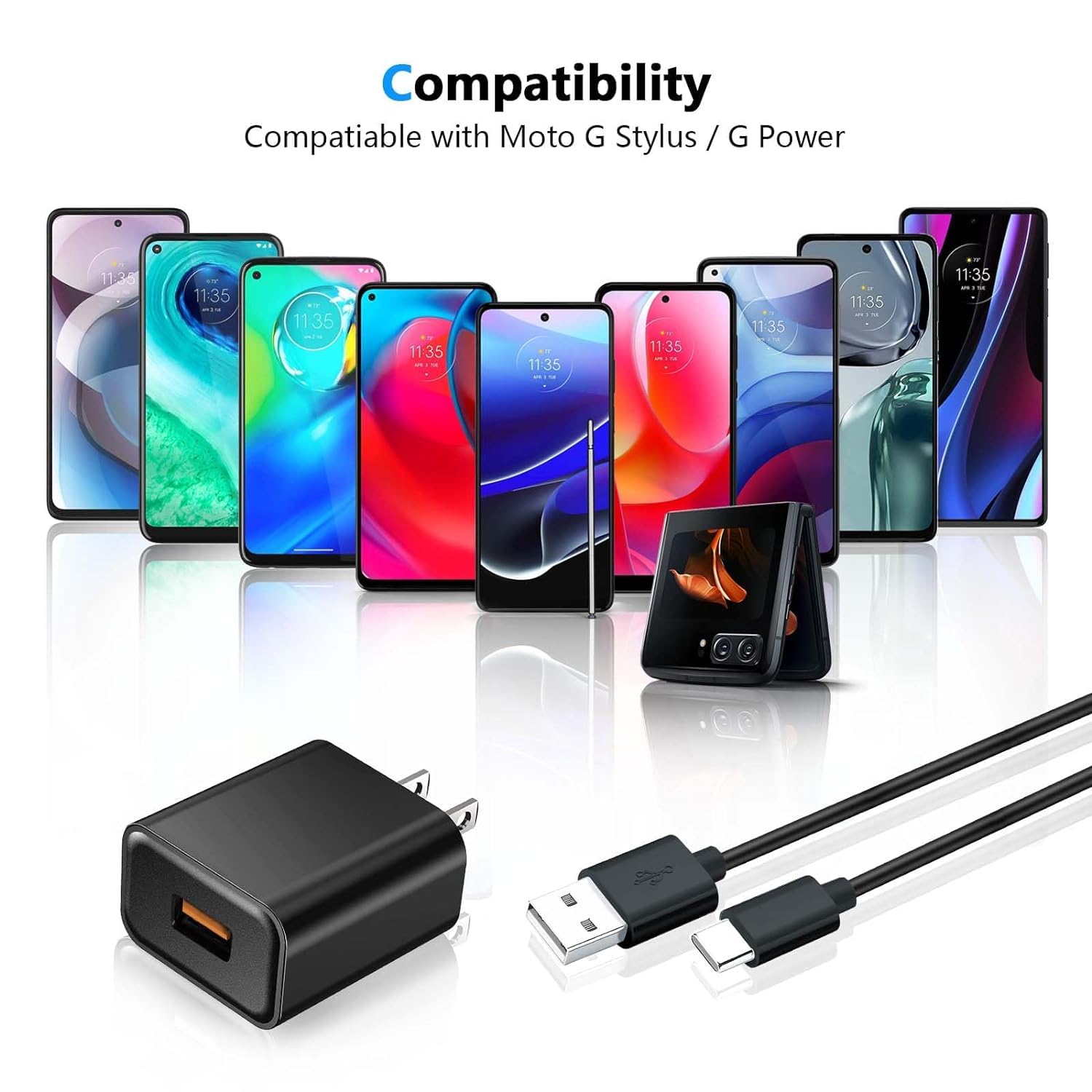 Amazon.com: WZHENB 2-Pack 10FT USB C Charger for Motorola