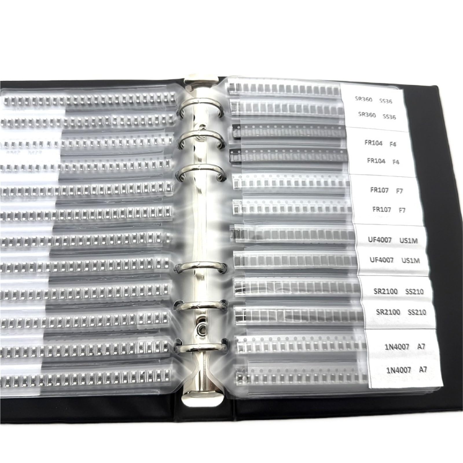 Libro de muestras de diodos rectificadores, Kit surtido SMD SMA, 33 valores, diodos Schottky M1 M4 M7 SS12 SS14 SS16 SS24 SS34 SS36 SS110 SS210(33valuesX25pcs)