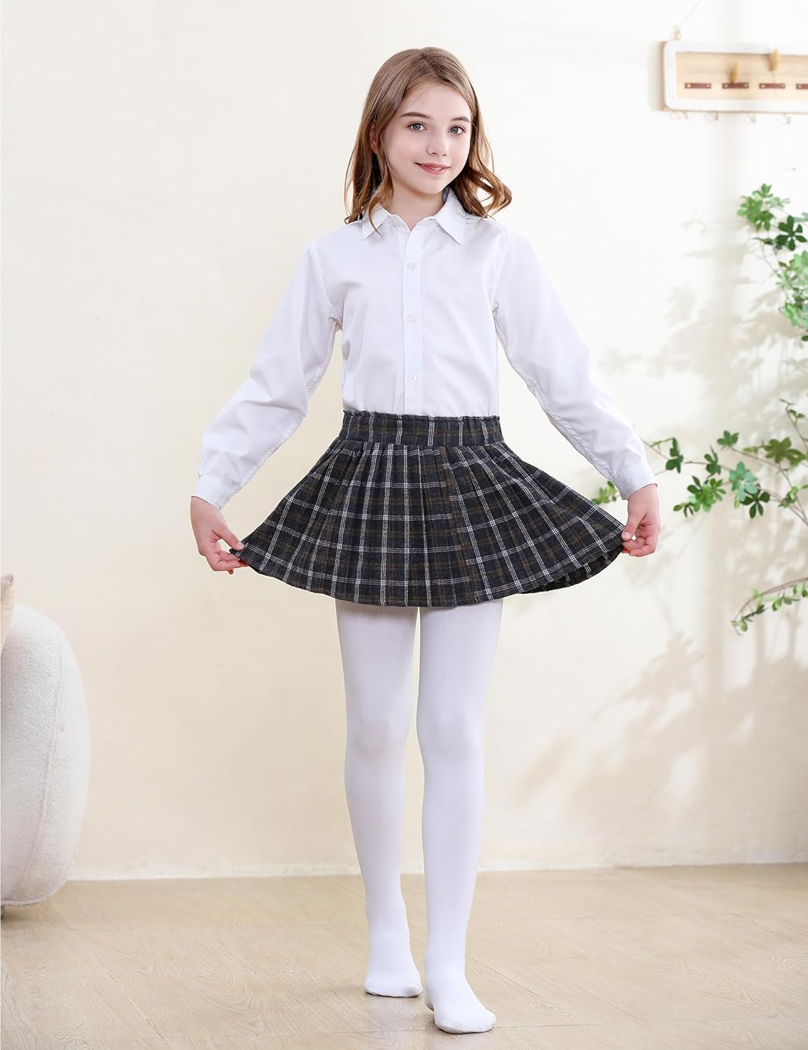 DIPUG Girls Fleece Lined Tights Winter Warm Thick Footed Leggings for girls - Image 6