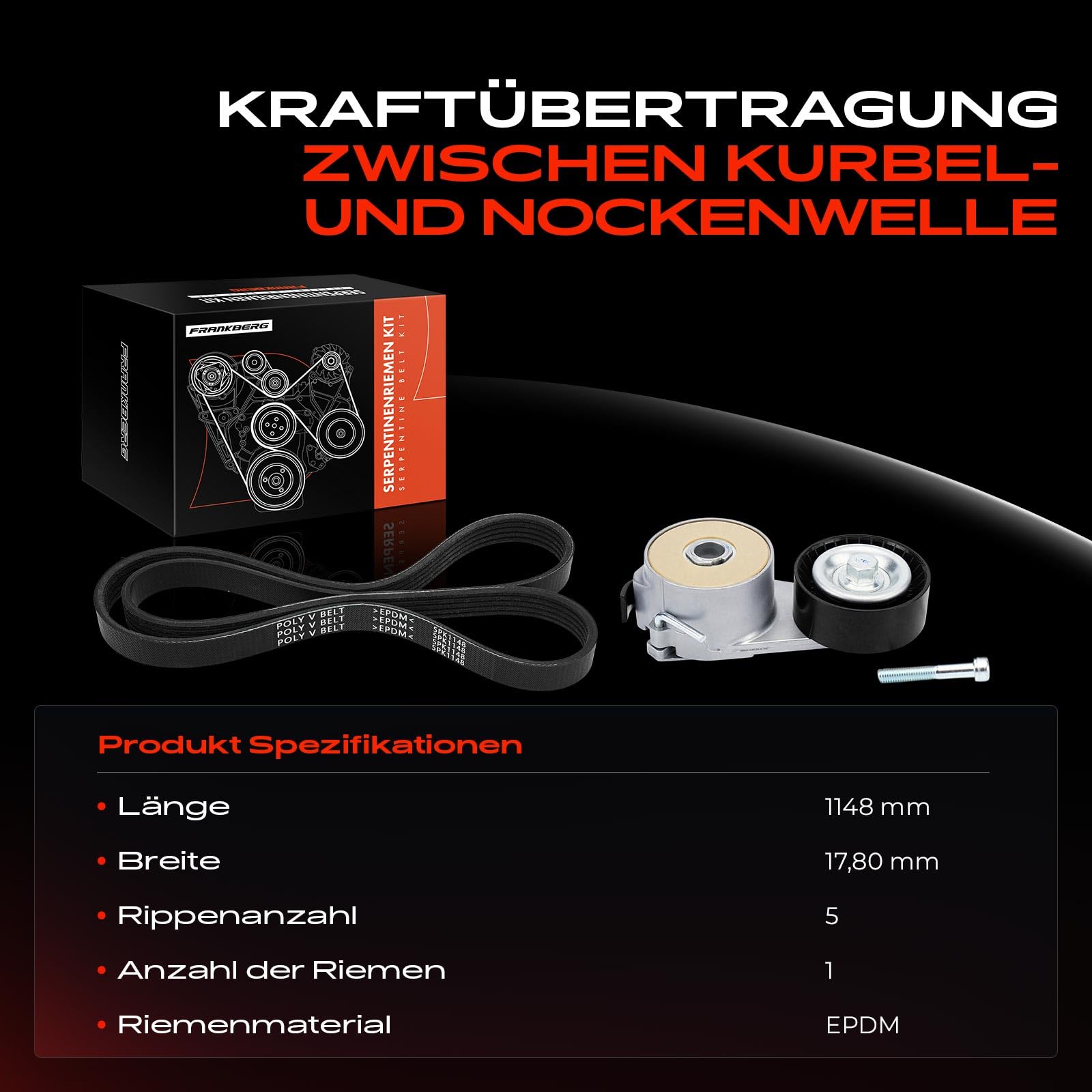 Frankberg Kit cinghia di distribuzione set cinghia di distribuzione