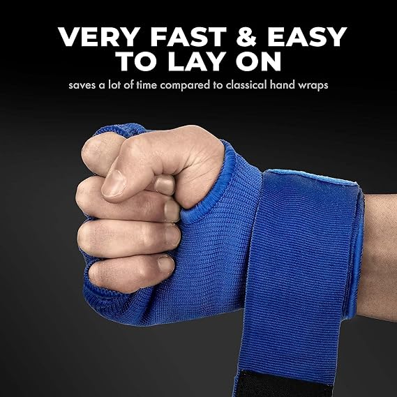 VERSAL VSL Boxing Hand Wraps Inner Gloves, Gel Padded Quick Wraps Elasticated Wrist Support Bandages, Fist Protector Martial Arts MMA Punching Speed Bag Training Under Mitts Handwraps