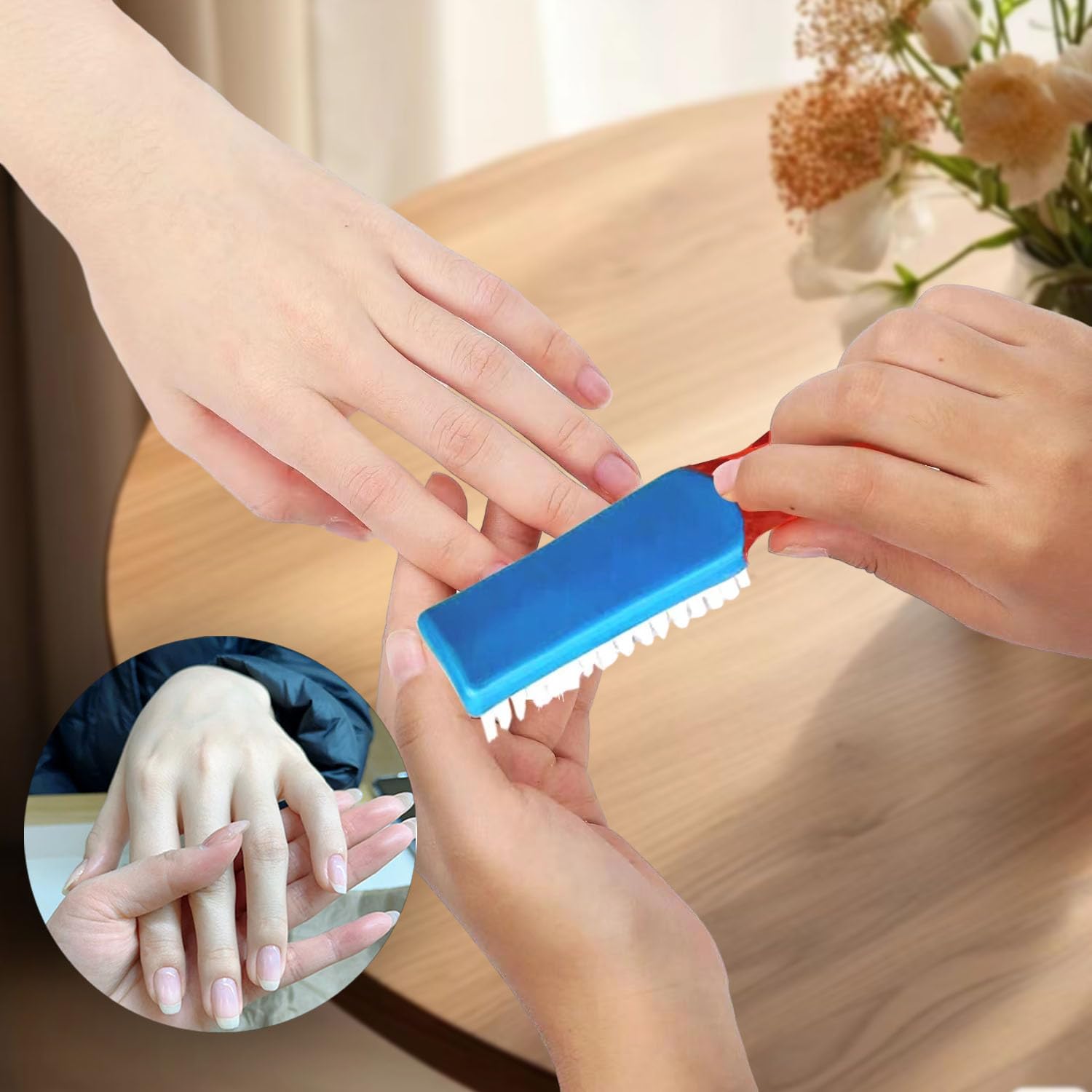 Miupoo Nail Cleaning Brush,Handle Grip Nail Cleaning Brushes for Toes Fingernail,Nail Stain Removing Brush,Laundry Scrubbing Brush Sports Shoes Cleaning Brush,2 Pieces - Image 4