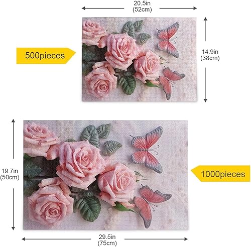 Miniatura 5 de Pink Rose Jigsaw Puzzles 500 Pieces for Adults,Learning Educational Puzzles,Difficult and Challenge Families Toys with Mesh Storage Bag 2011862