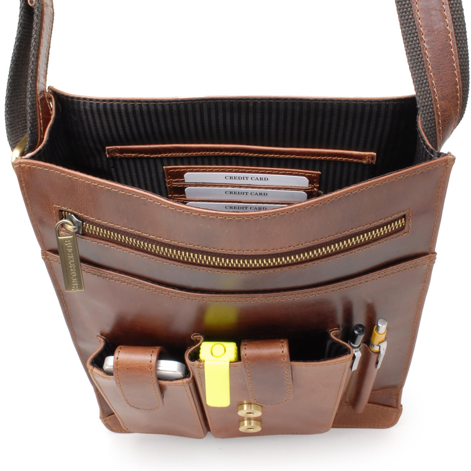 Grand Sacoche Homme Cuir - Sacoche Bandoulière - Messenger Bag de Travail - Petit/Moyen - Bandoulière Réglable - Warwick